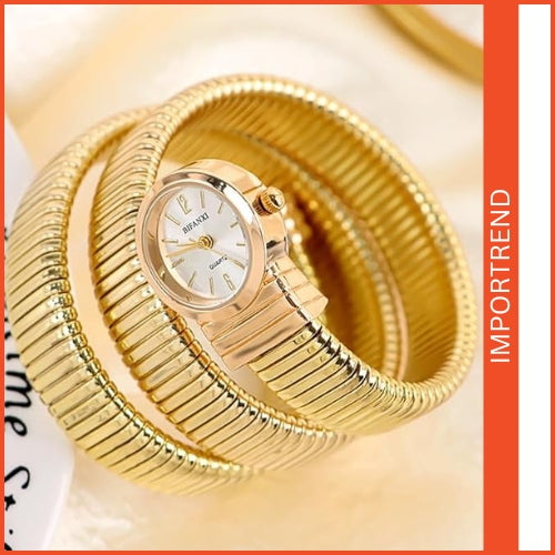 Women's Snake-Shaped Round Dial Watch