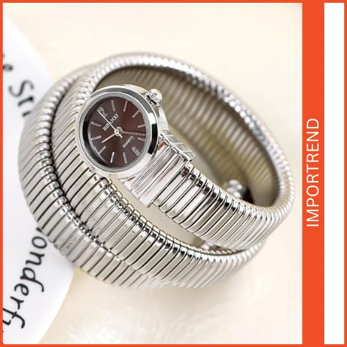 Women's Snake-Shaped Round Dial Watch