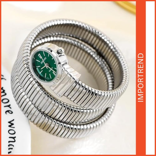 Women's Snake-Shaped Round Dial Watch