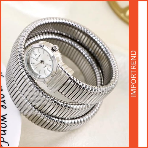 Women's Snake-Shaped Round Dial Watch