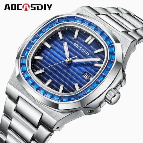 Men's Diamond Watch & Stainless Steel Strap