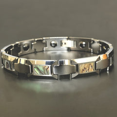 Gold with Seabed Abalone Shell Inlay Men’s Bracelet