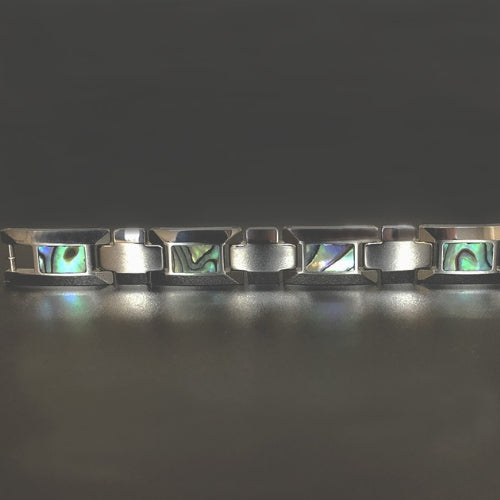 Gold with Seabed Abalone Shell Inlay Men’s Bracelet