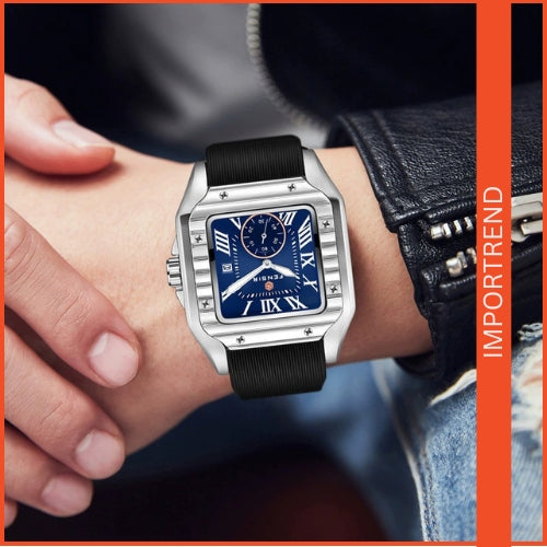 Men's Square Striped Watch