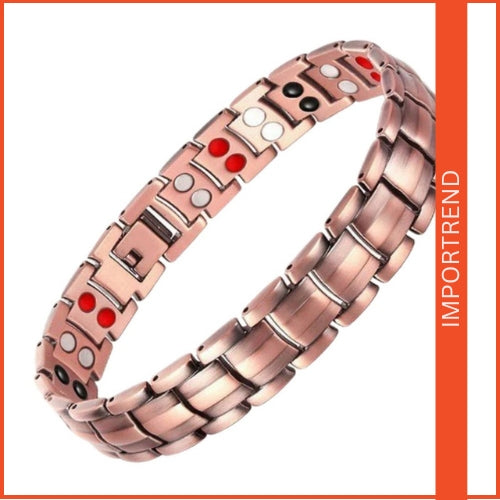 Pure Metal Bracelet with Double Row Strong Magnets
