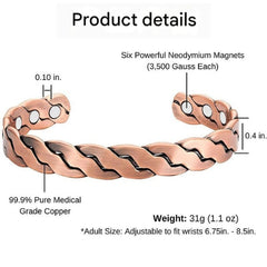 Magnetic– Effective Pure Copper Bracelet for Men & Wome