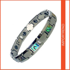 Gold with Seabed Abalone Shell Inlay Men’s Bracelet