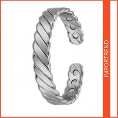Open Striped Magnet Couple Bracelet