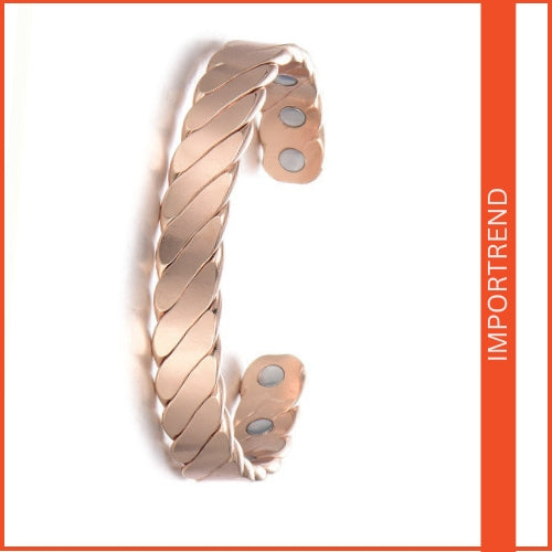 Open Striped Magnet Couple Bracelet