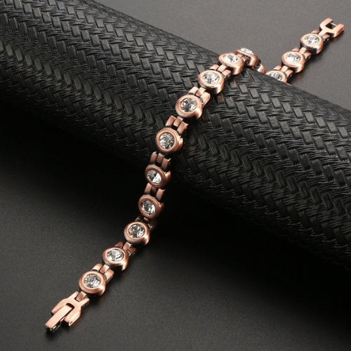Diamond Accented Red Copper Bracelet
