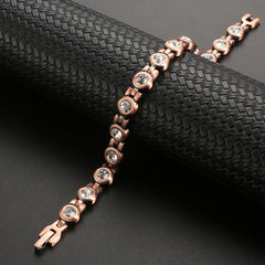 Diamond Accented Red Copper Bracelet