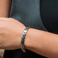 Fashion Black Gallstone Titanium Steel Bracelet