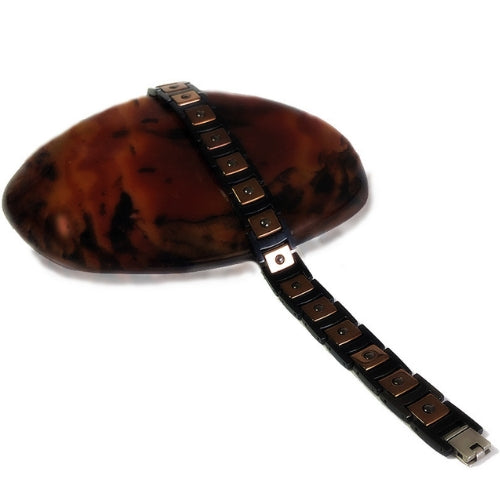 Pyramid-Shaped Men's Magnetic Bracelet